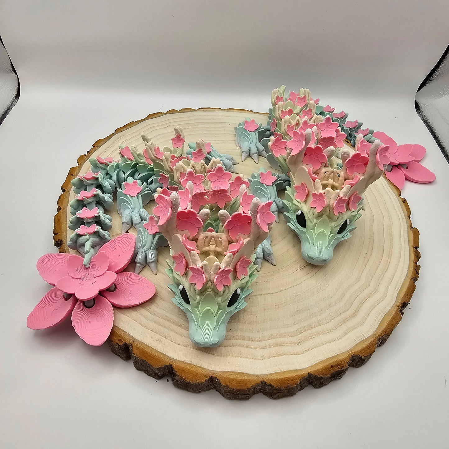 3d printed articulated cherry blossom dragon