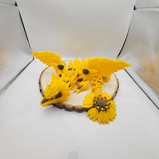 3d printed articulated sunflower dragon