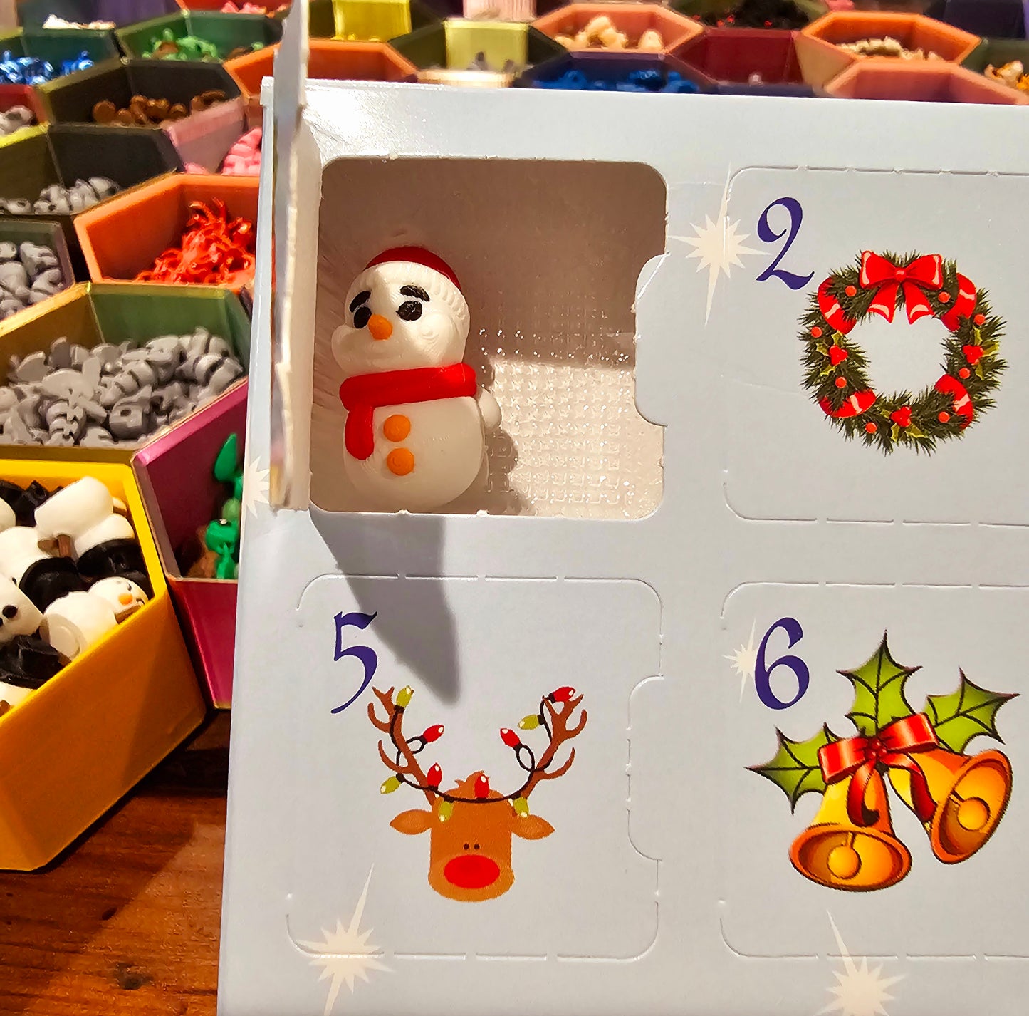 Advent Calendar filled with 3d printed minis.