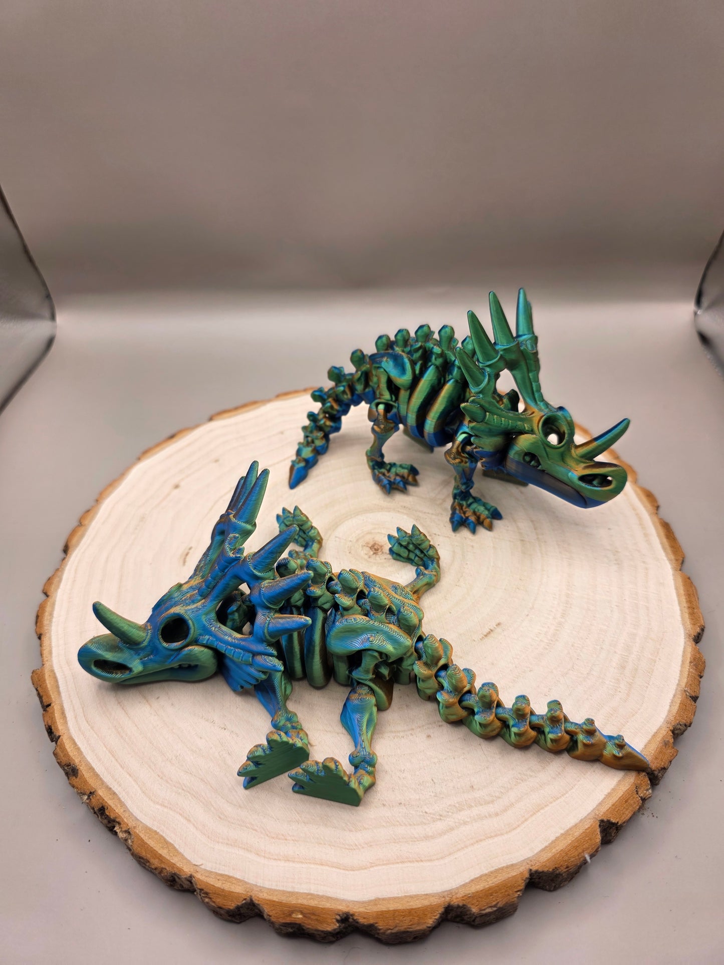 3d printed flexi Styracosaurus skeleton