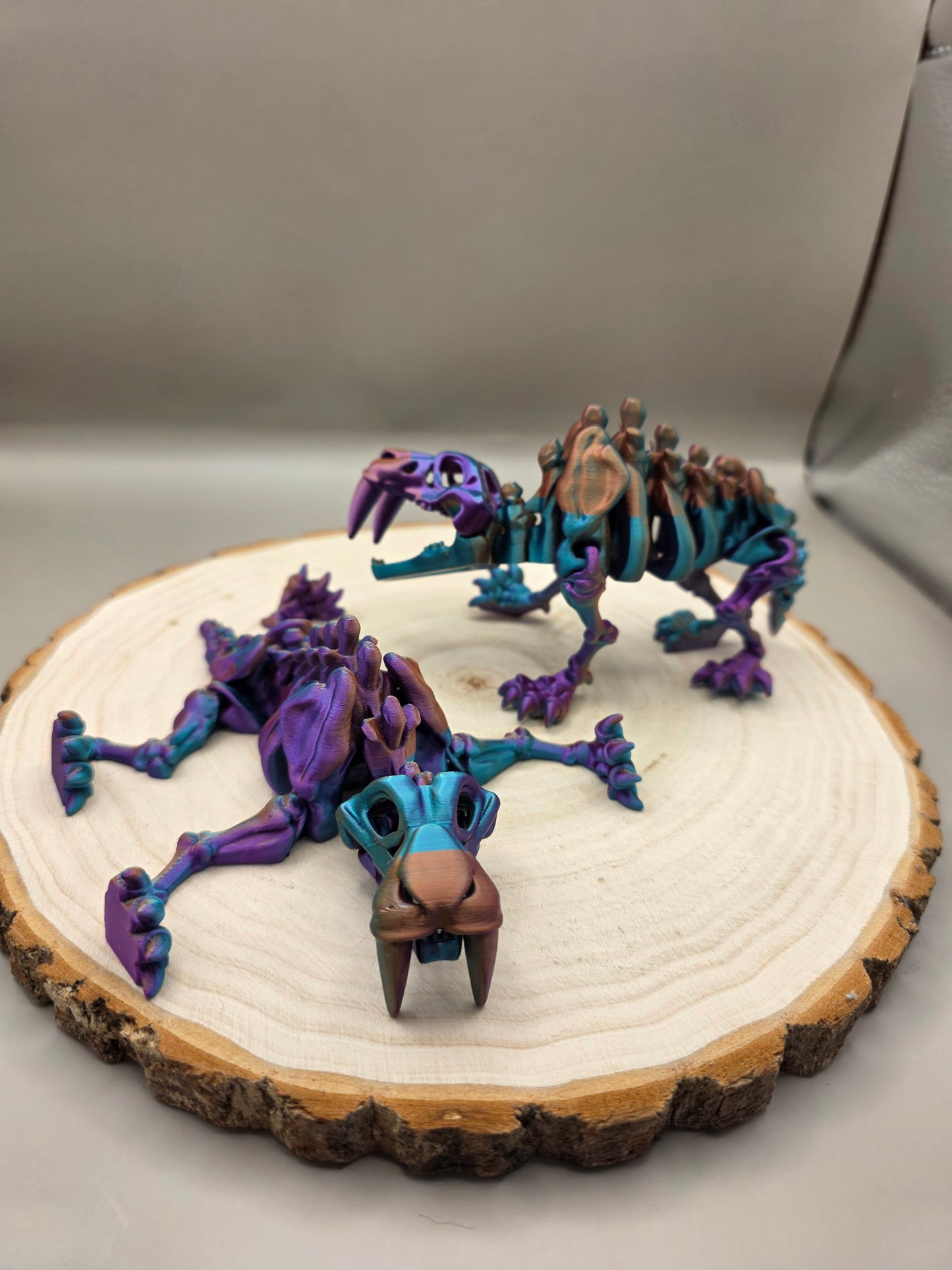 3d printed flexi Saber Tooth Tiger skeleton