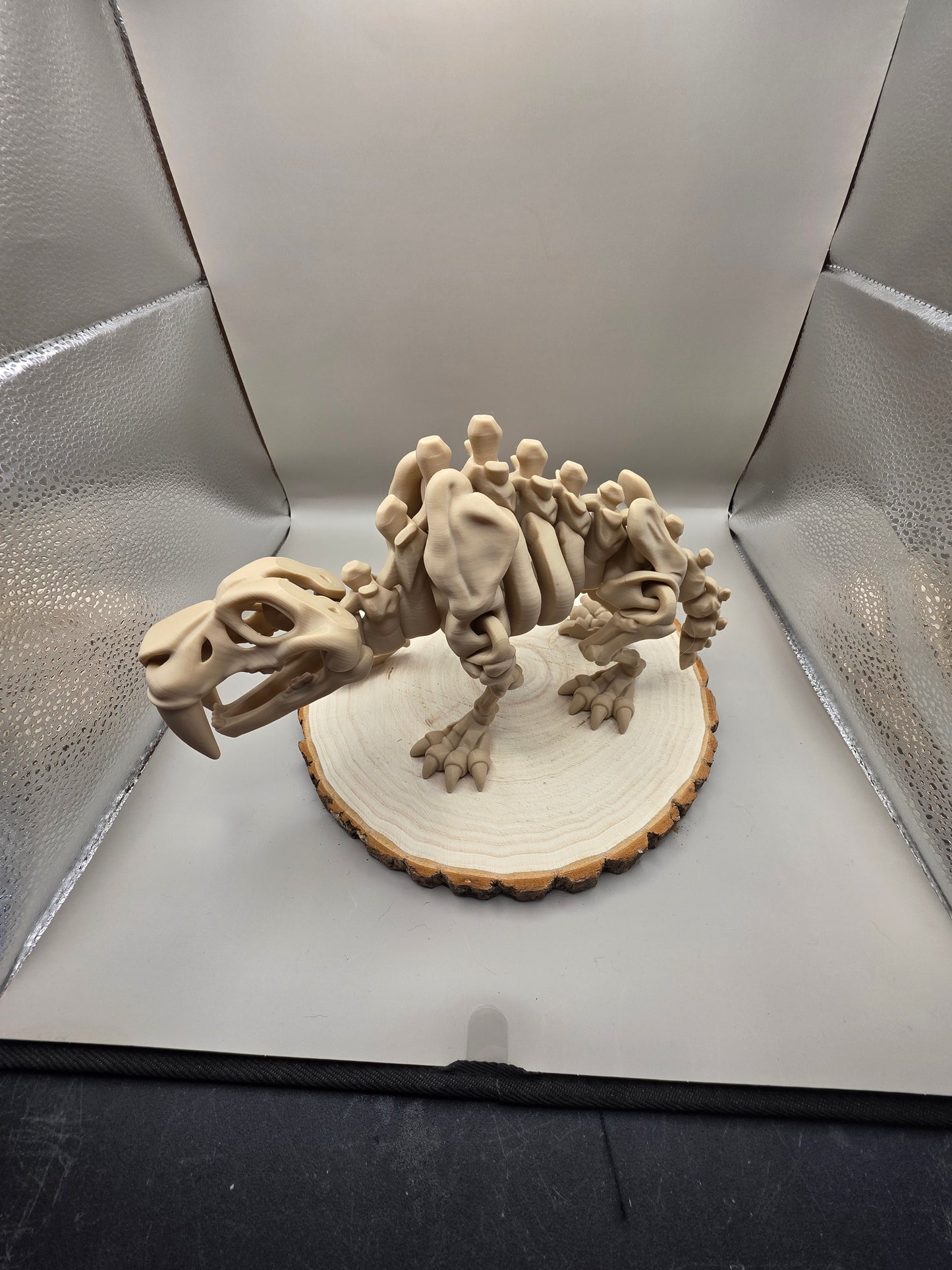 3d printed flexi Saber Tooth Tiger skeleton