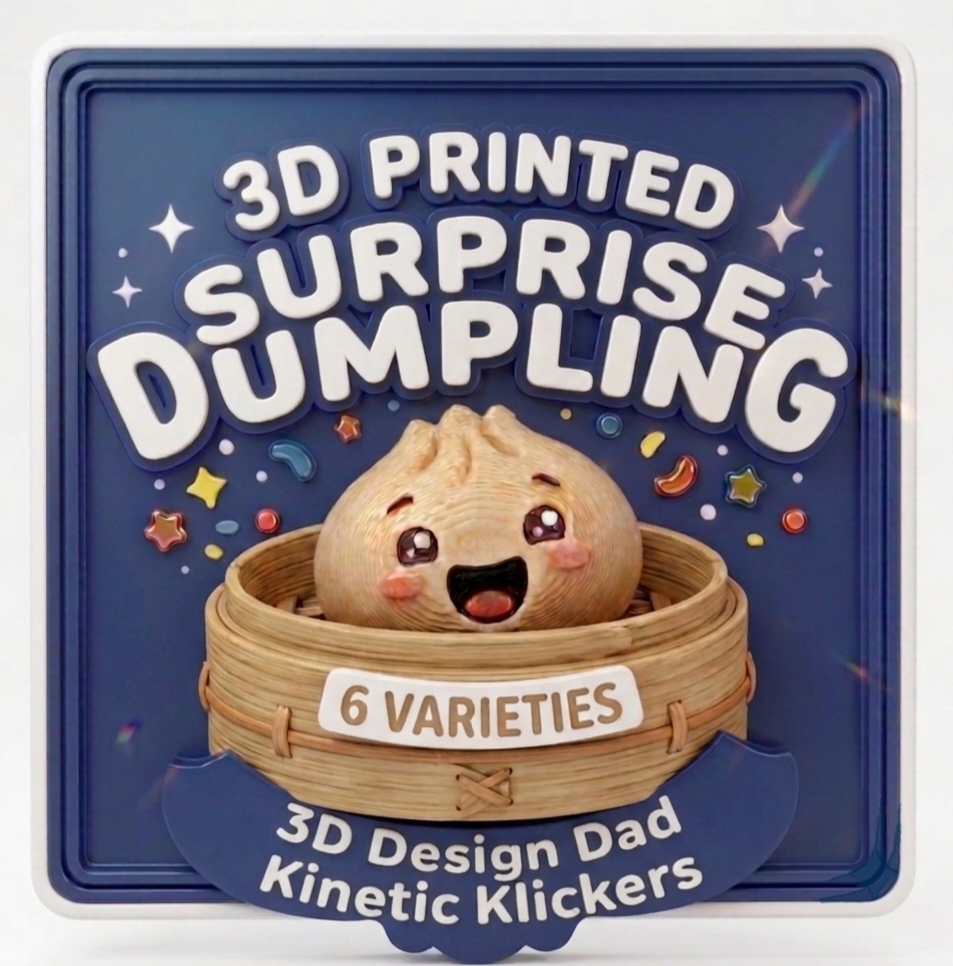 3D Printed Surprise Dumpling Kinetic Klicker
