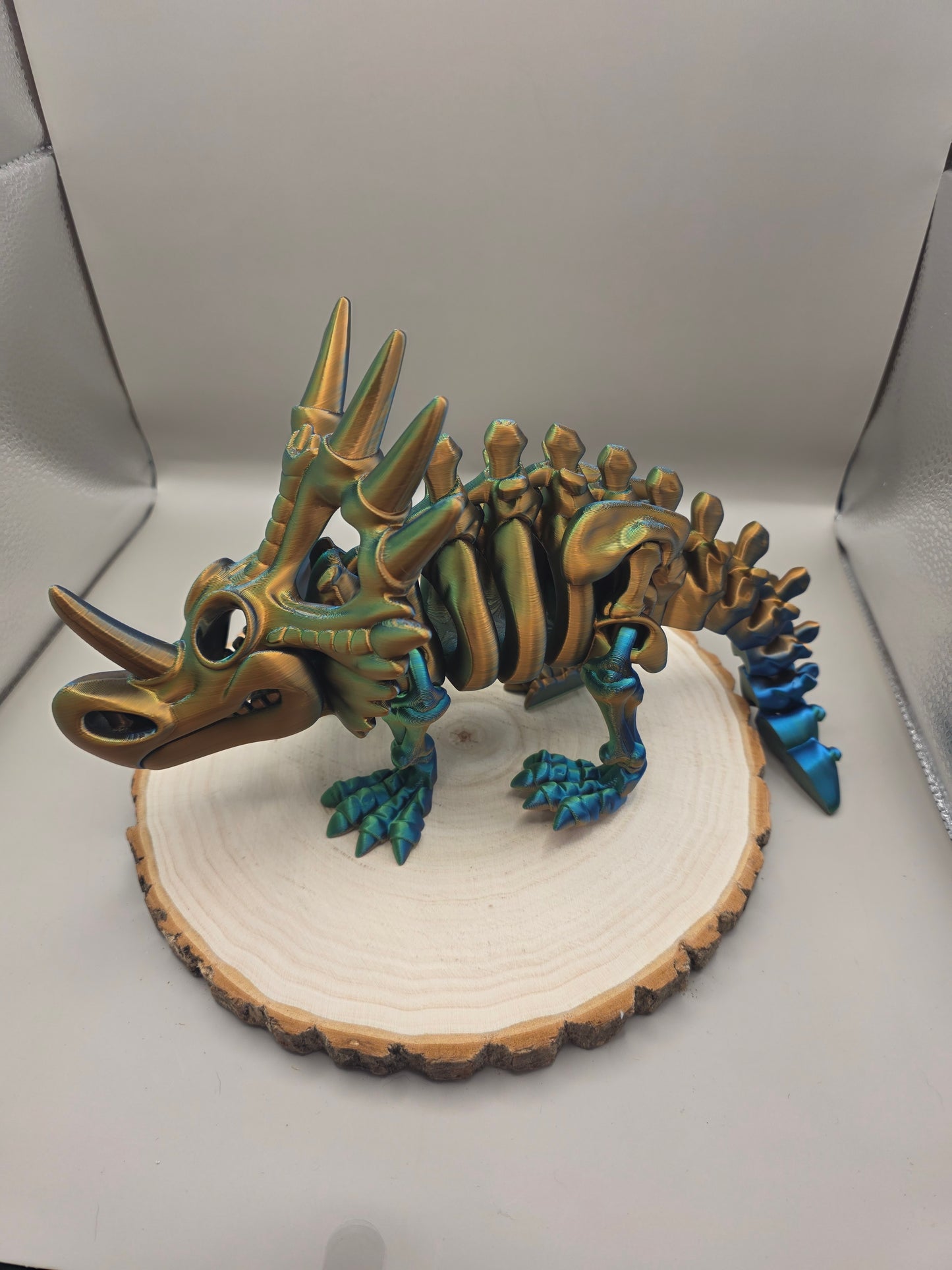 3d printed flexi Styracosaurus skeleton