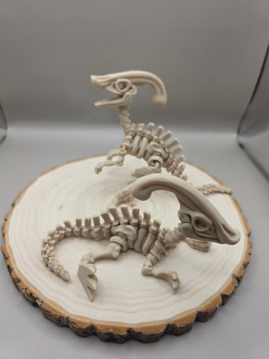 3d printed flexi Parasaurolophus skeleton