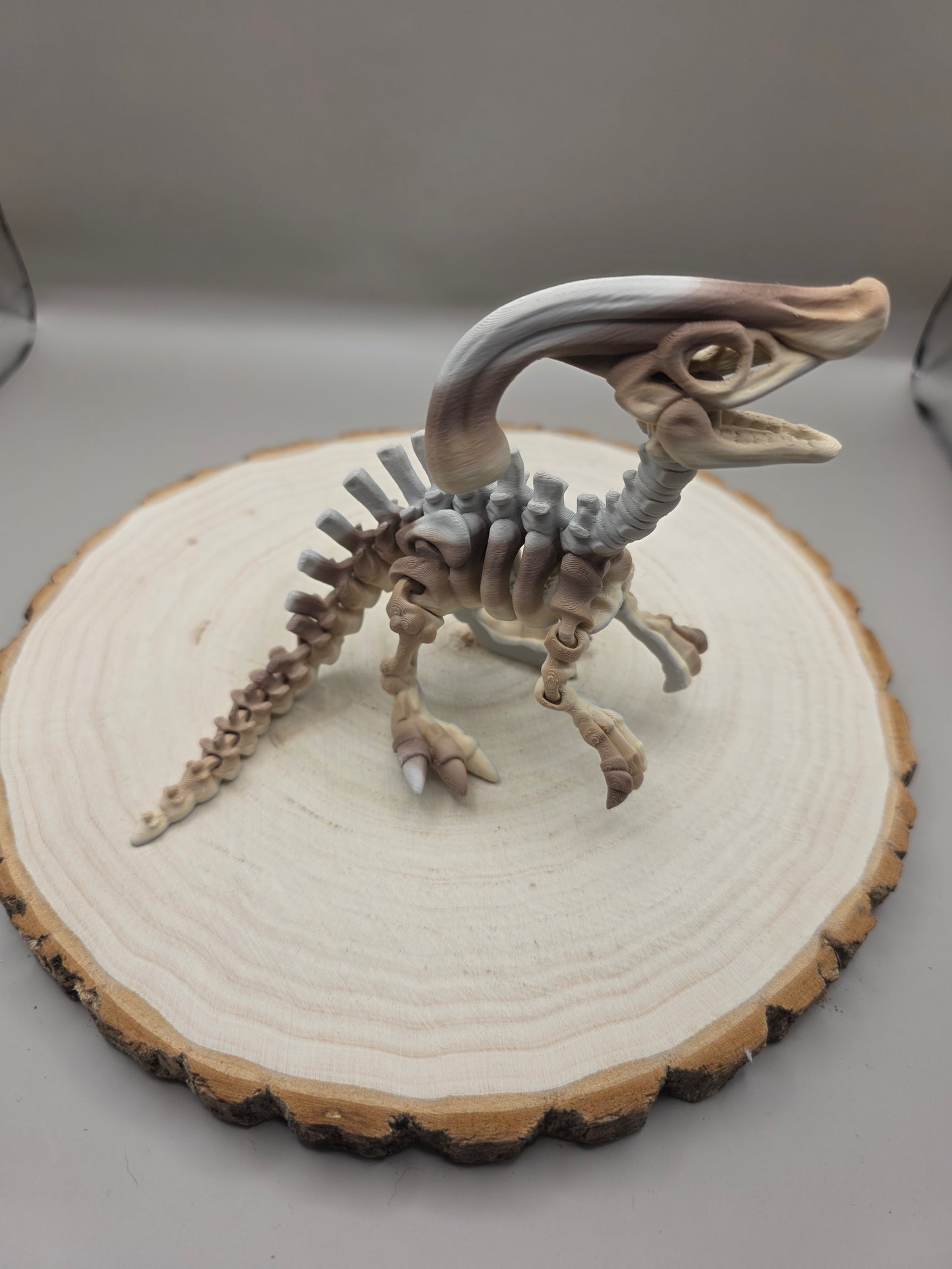 3d printed flexi Parasaurolophus skeleton