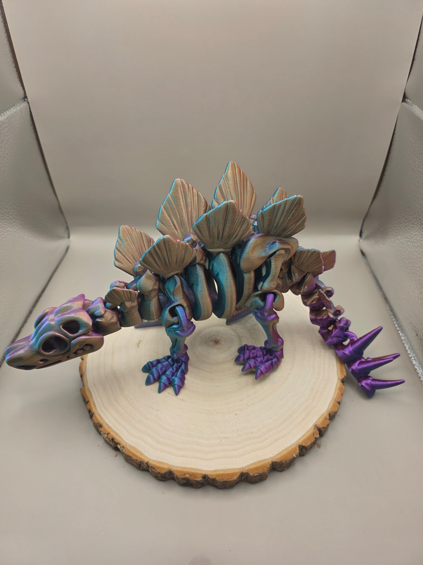 3d printed flexi Stegosaurus skeleton