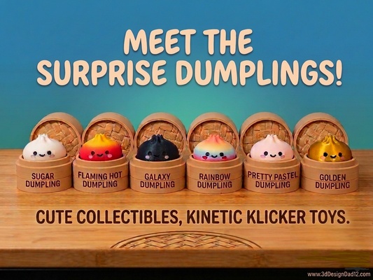 3D Printed Surprise Dumpling Kinetic Klicker