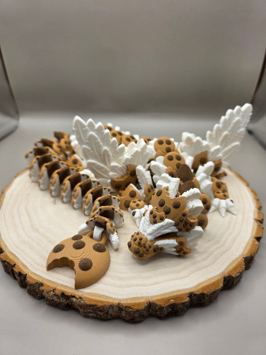 3d printed articulated Chocolate Chip Cookie Dragon